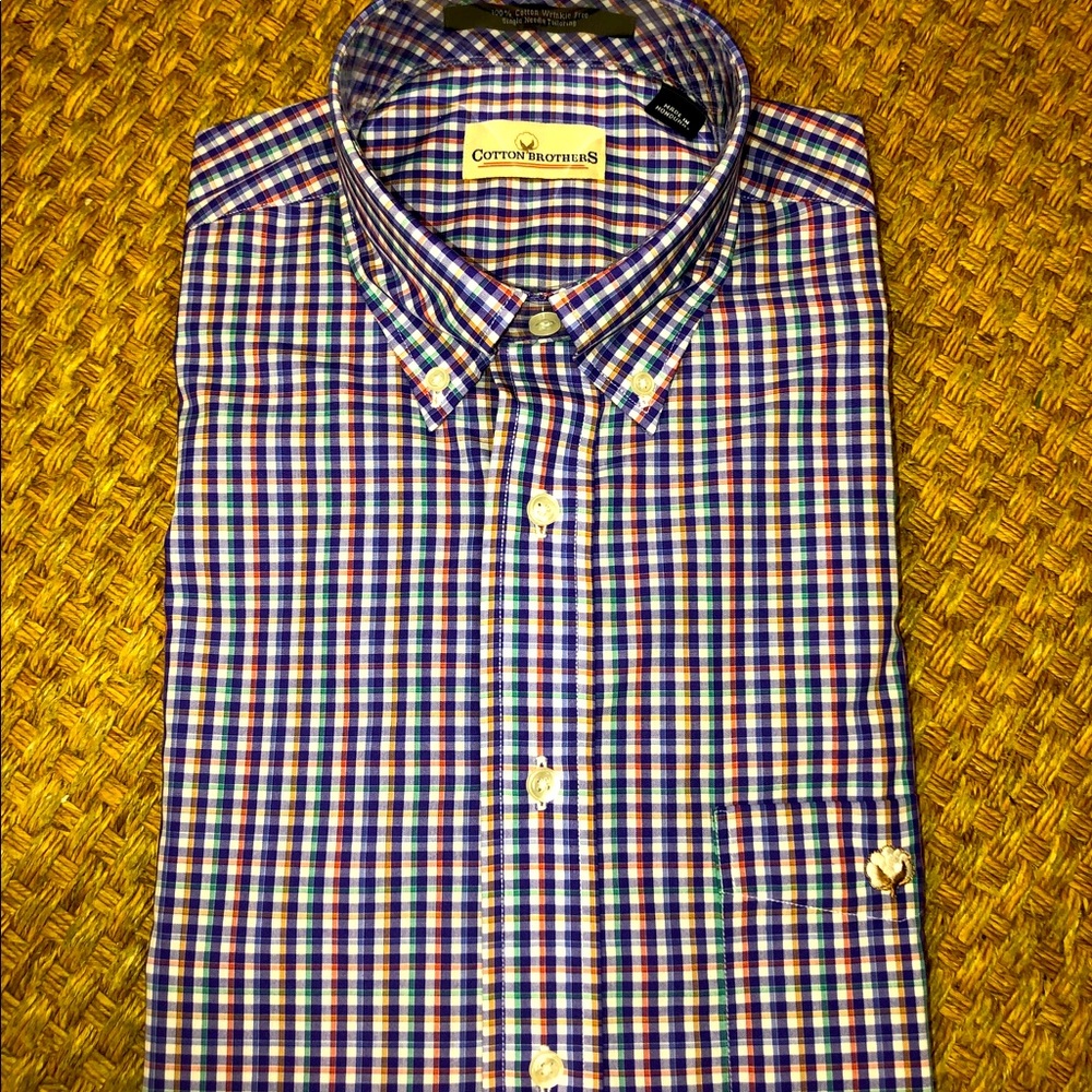 NEW Cotton Brothers Marina Plaid Sport Shirt size medium